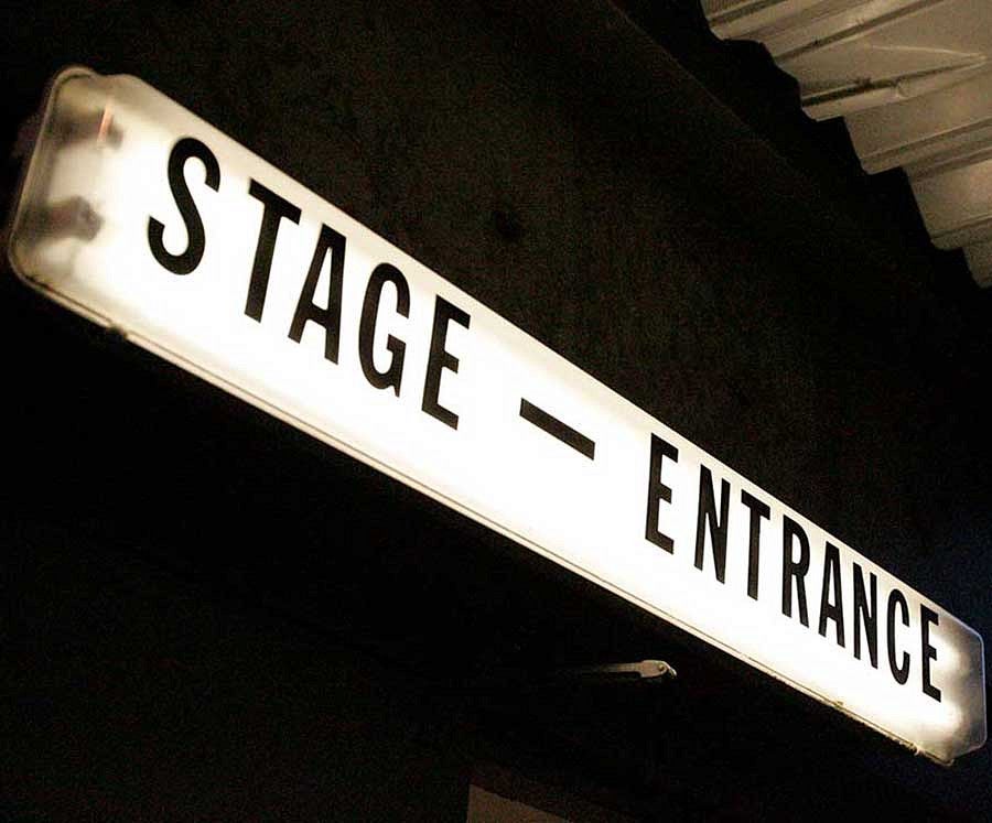 Stage entrance sign