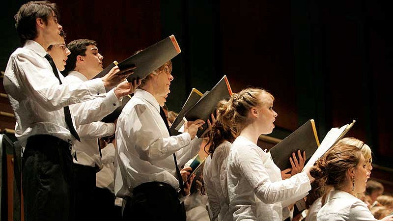 Students from the Stangeland Family Youth Choral Academy performing at the Oregon Bach Festival