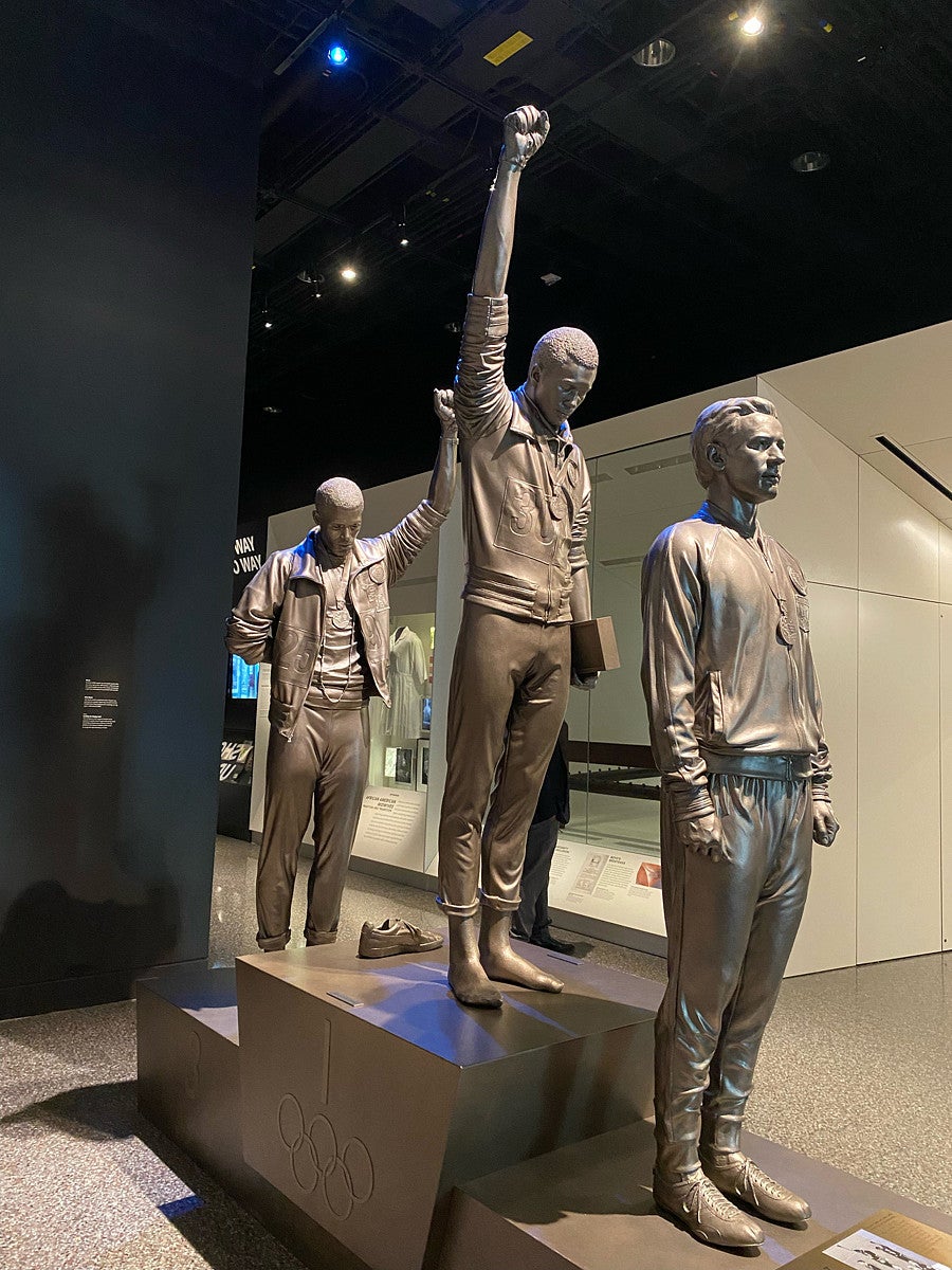 National Museum of African American History and Culture Statue of Tommie Smith, John Carlos, and Peter Norman of Australia at the Mexico City Olympics in 1968