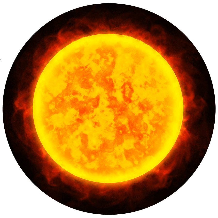Close-up image of the sun
