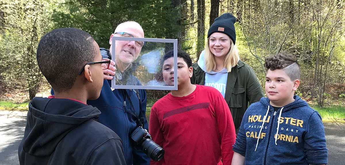 Students from Creston Elementary School learning at the Tillamook Forest Center