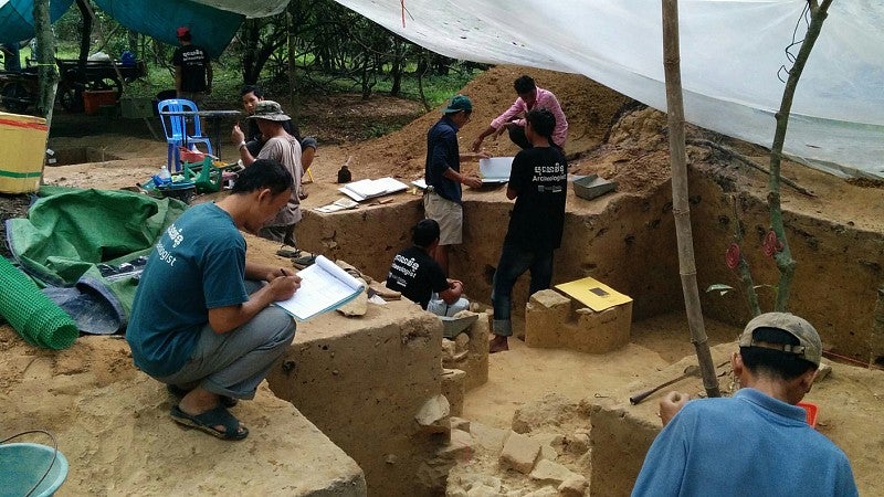 Excavating a house mound