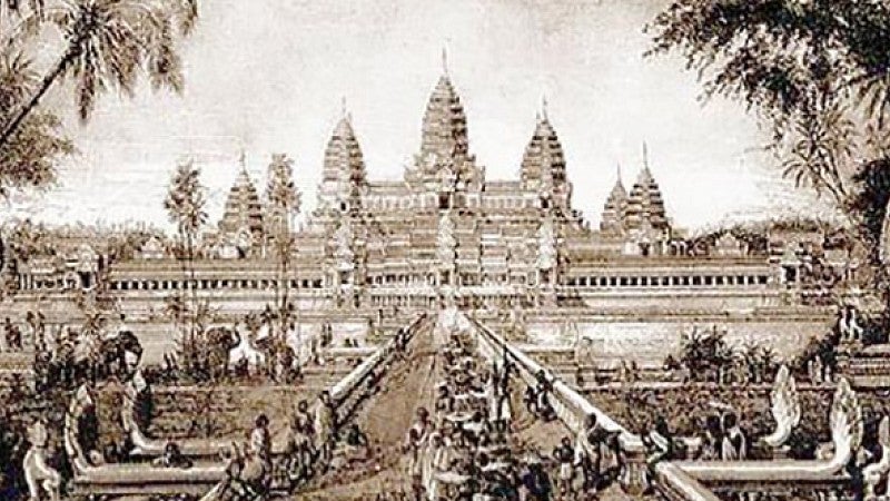 Image of Angkor Wat in 1880 