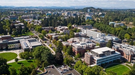 aerial of the University of Oregon