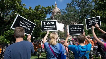 Anti-abortion activists rally in Austin, Texas