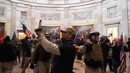 Rioters in Capitol rotunda