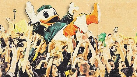 The Duck crowd surfing
