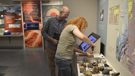 Museum staff put finishing touches on the scanner display