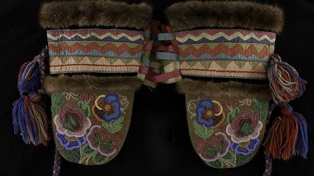 19th-century beaded mittens representative of the Mackenzie River region of northwestern Canada