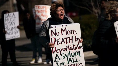 Immigration protester
