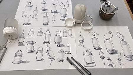 Faste's concept sketches for a forthcoming lantern