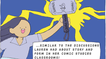 ...similar to the discussions Lauren had about story and form in her comic studies classrooms!