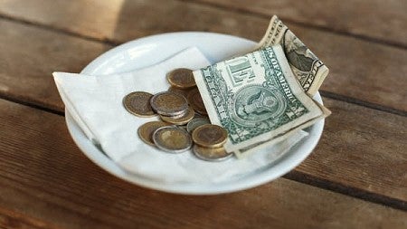Tip left on table
