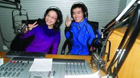 Harris with Lisa, the radio DJ who put his story on the air. Photograph courtesy Wyatt Harris