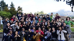 group photo from the 2019 New Student Fall Retreat