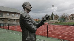 The statue of Bill Bowerman at Hayward Field