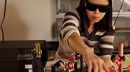 Cathy Wong at work in her lab.
