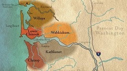Map of original tribal communities in NW Oregon 