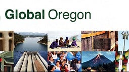Global Oregon logo with images from places around the world