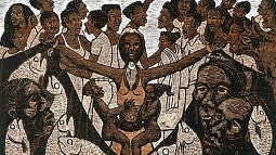 Painting depicting African culture in Mexico