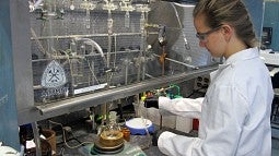 Andrea Steiger working in the lab
