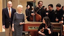 Andrew and Phyllis Berwick with Berwick Academy musicians 