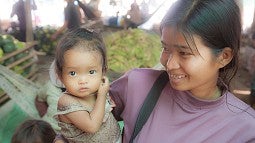 Cambodian mother with infant