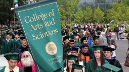 CAS banner at commencement