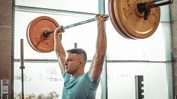 Devon Allen lifting weights