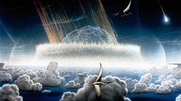 Artist conception of meteor hitting Earth