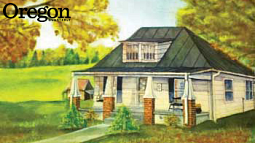 DeJarnette family farmhouse in Gladys, Virginia. Painting by C. T. Davidson, 1985