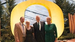 Dave Petrone, Frances Bronet, Scott Coltrane and Wendy Wheeler Coltrane at the launch event for the public phase of the UO's fundraising campaign