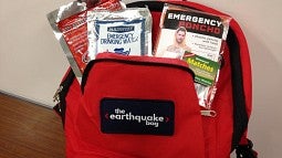 An earthquake survival backpack will be given away at the resilience summit 
