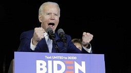 Joe Biden speaks at a rally