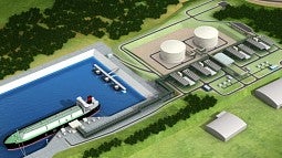 Drawing of proposed Jordan Cove LNG facility