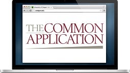 Laptop open to Common App