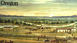 Whitman Mission at Waiilatpu, Washington, ca. 1847–painting by William Henry Jackson, courtesy National Parks Service