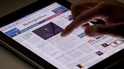Tablet computer open to news site