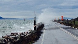 Storm waves hitting Lummi Island in 2016