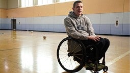 UO alumnus Seth McBride in his wheelchair