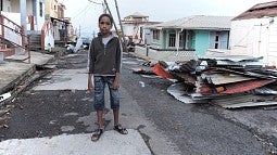 Boy in Puerto Rico after hurricane