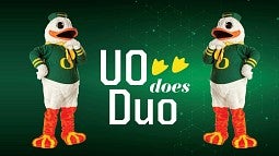 The Duck with text, 'UO does Duo'