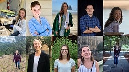 Collage of portrait photos of the 2020 URA winners
