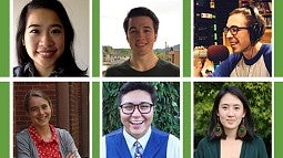 Composite image of six undergraduate research award winners