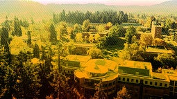 Aerial view of Lunquist College of Business