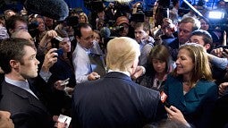 Donald Trump and reporters