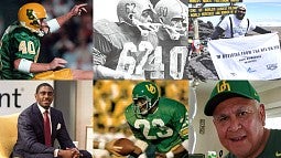 Collage of past football players