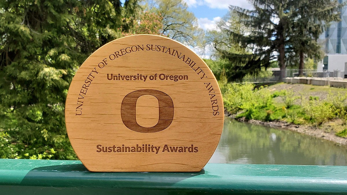 The Sustainability Award plaque
