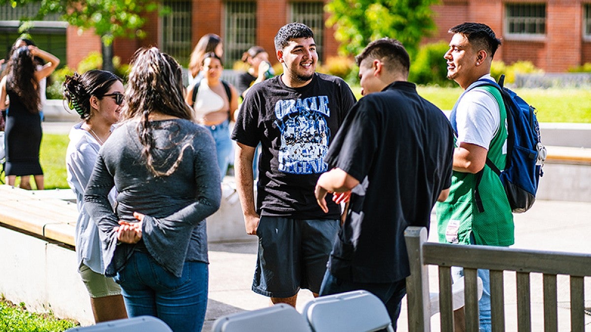 Students at a Latinx studies event