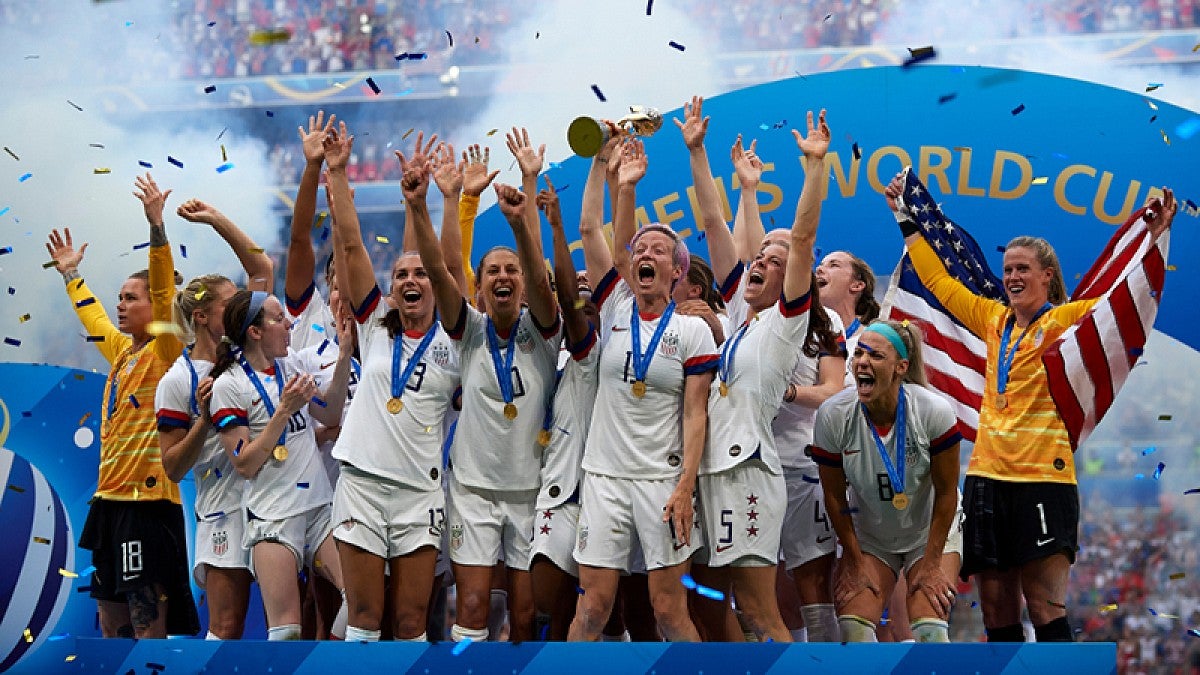 US women's team celebrates its victory in the 2019 World Cup